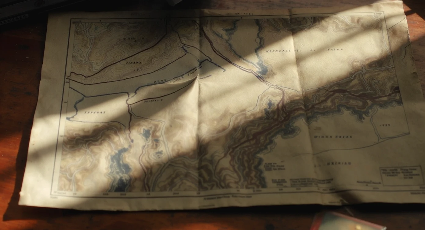Vintage topographic map texture showing the Highway 79 corridor south of Wichita Falls